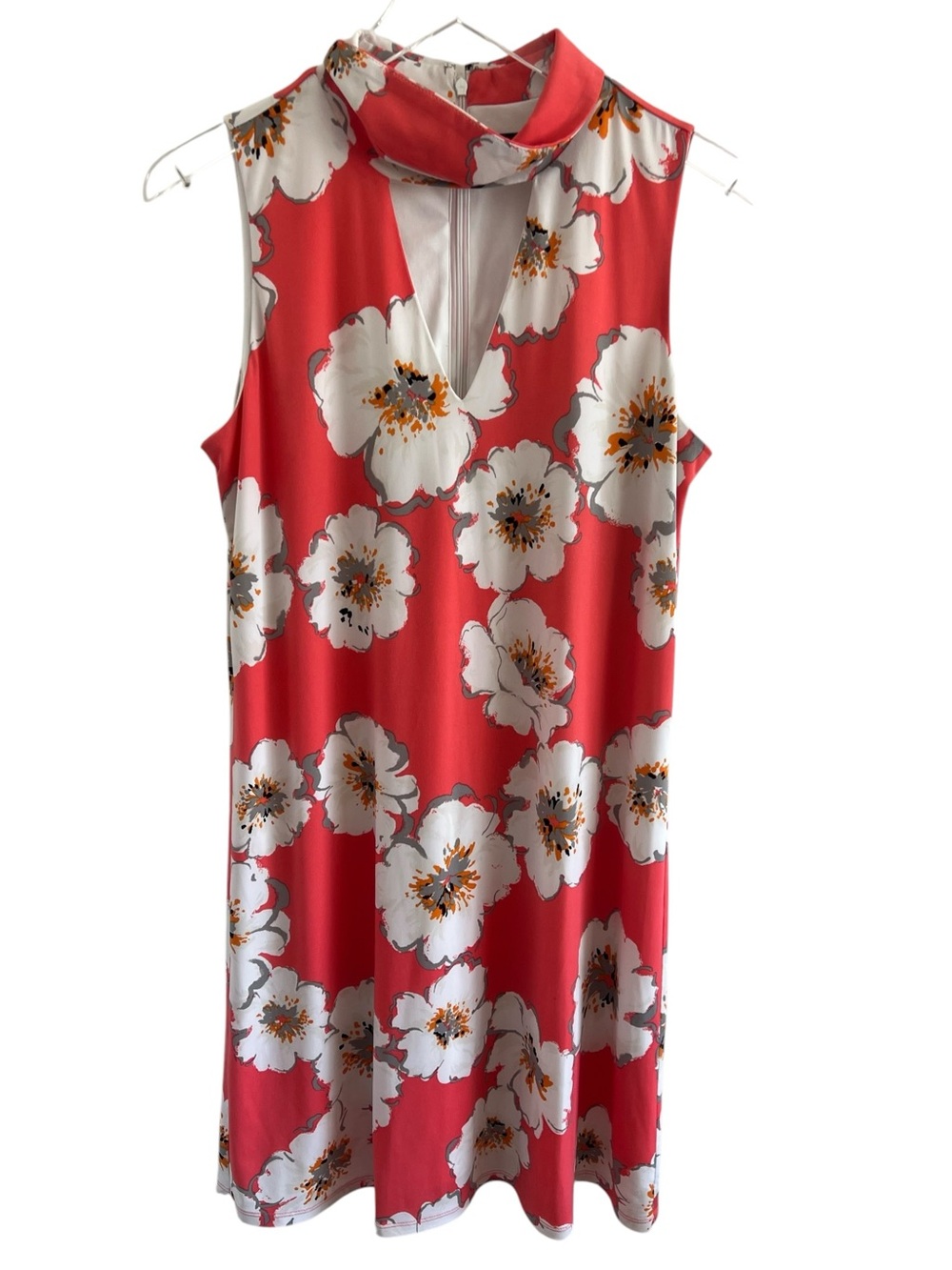 Ivanka Trump Floral Sleeveless Mock Neck Dress